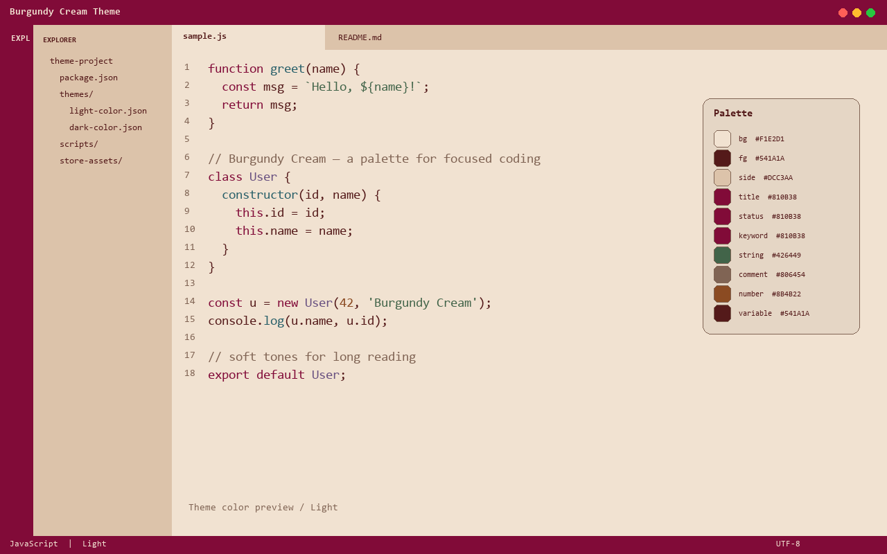 Burgundy Cream Theme