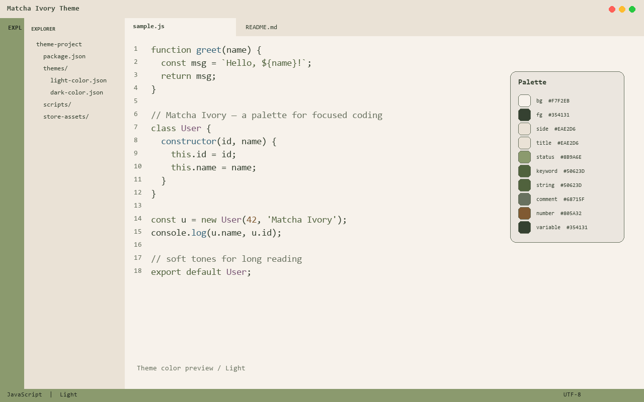 Matcha Ivory Theme