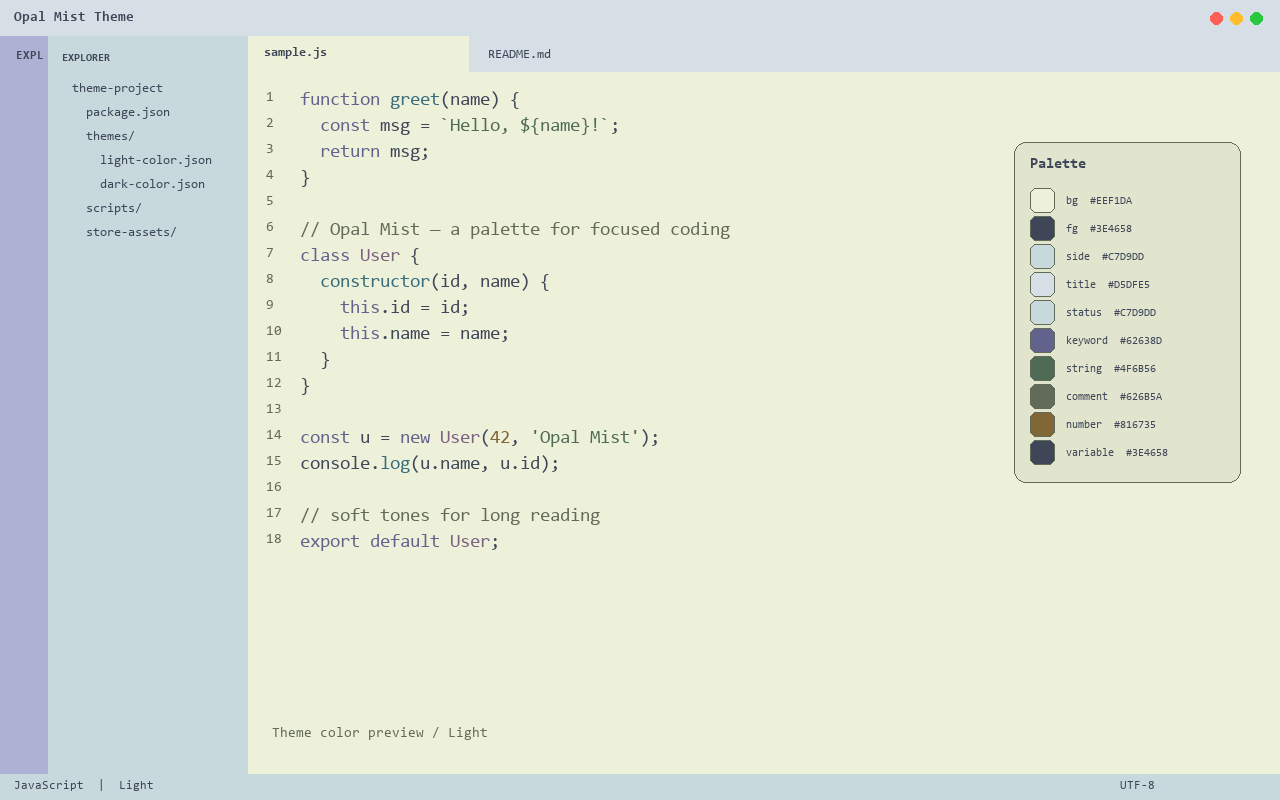 Opal Mist Theme